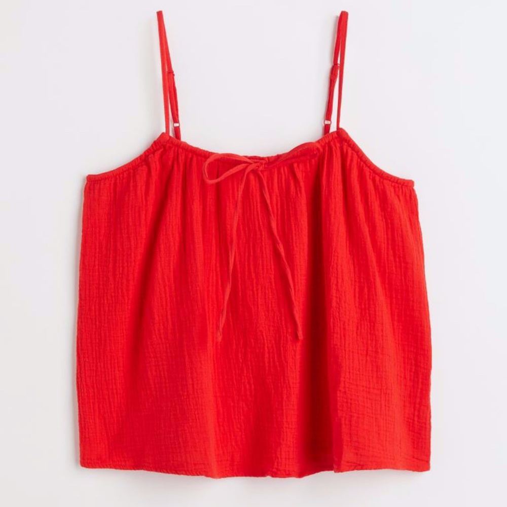 H&M Red Bow-detail Camisole Tank Top